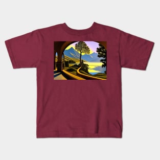 Surrealist Mountain Landscape Kids T-Shirt